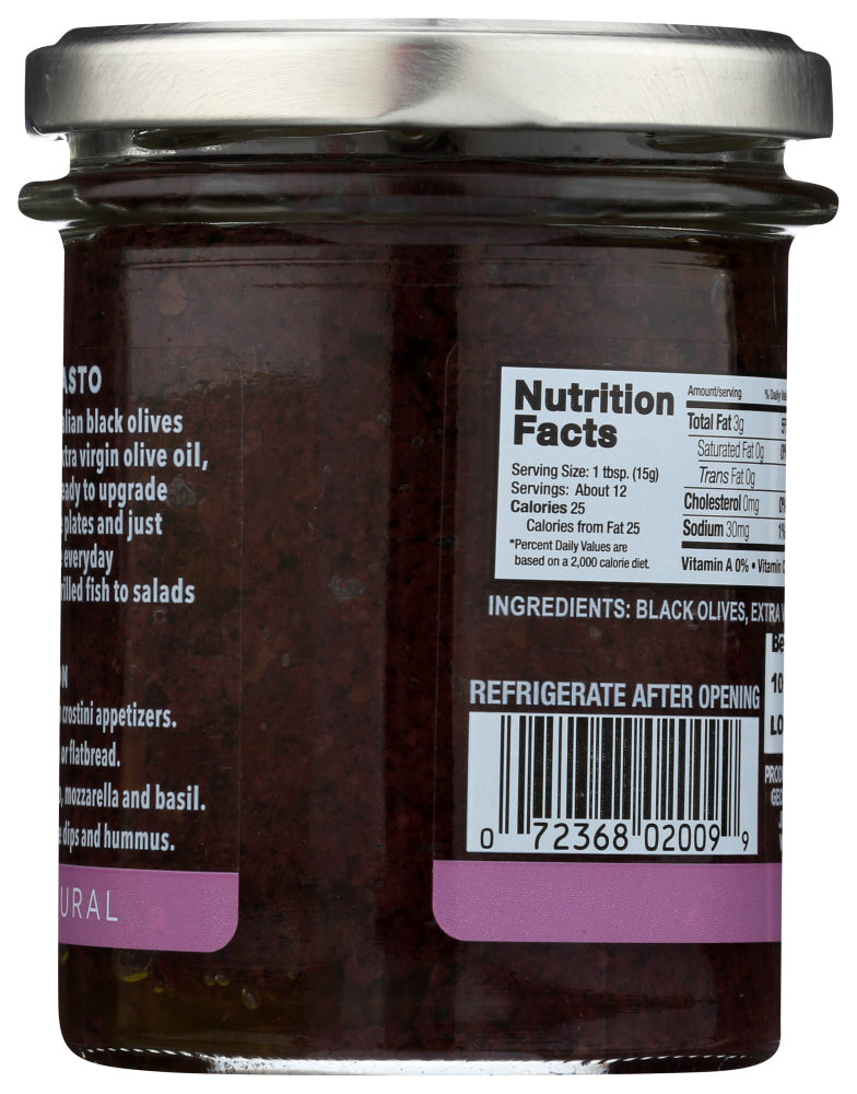 Delallo: Black Olive Tapenade, 6.7 Oz