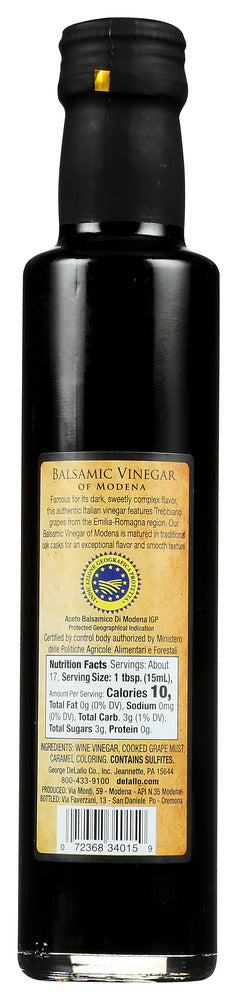 Delallo: Vinegar Balsamic, 8.5 Oz