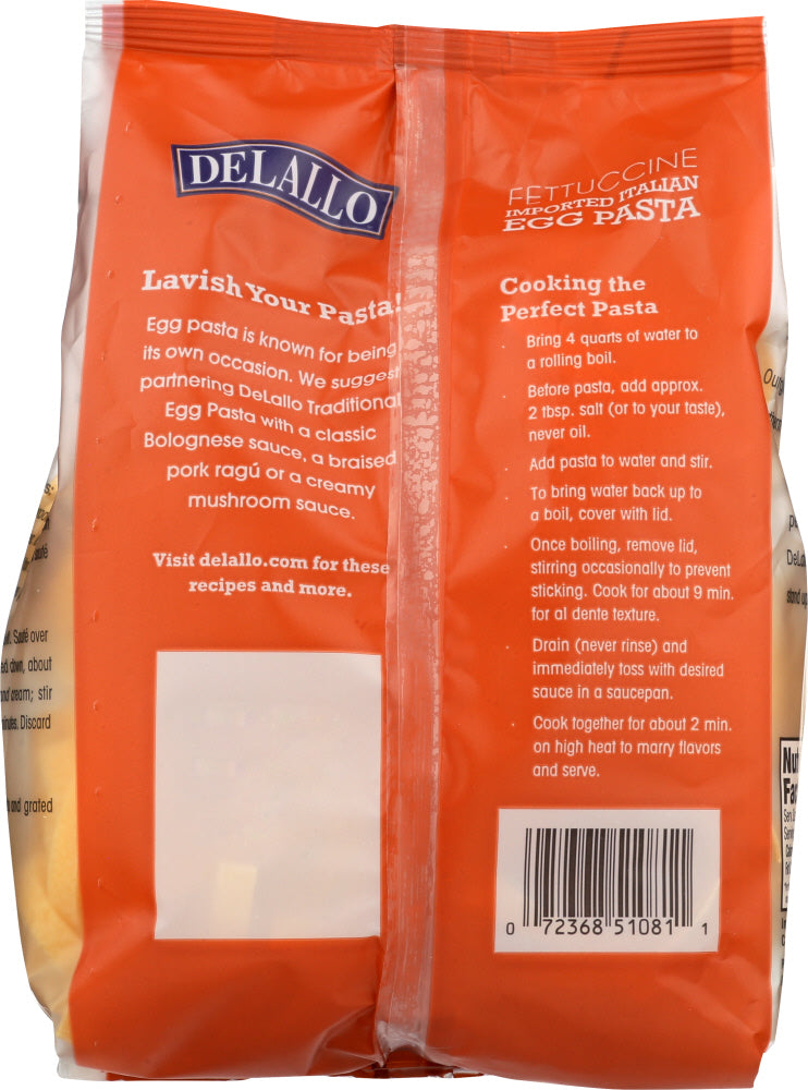 Delallo: Pasta Egg Fettuccine, 8.8 Oz