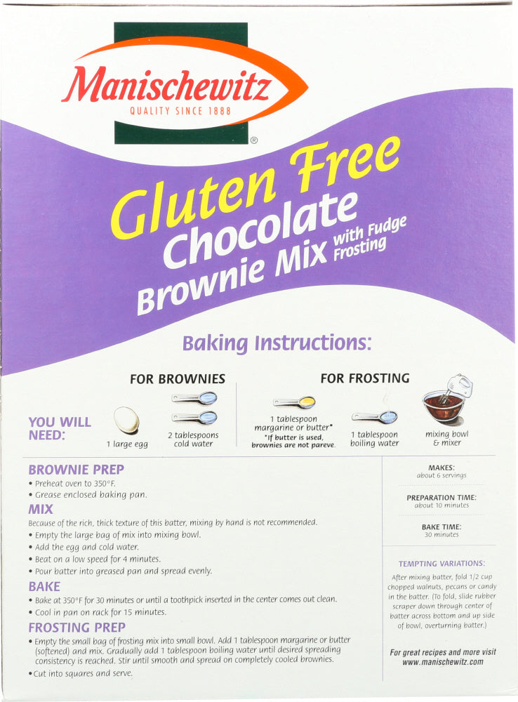 Manischewitz: Gluten Free Chocolate Brownie Mix, 12 Oz