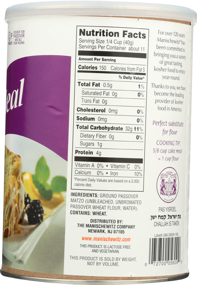 Manischewitz: Cake Meal Canister, 16 Oz