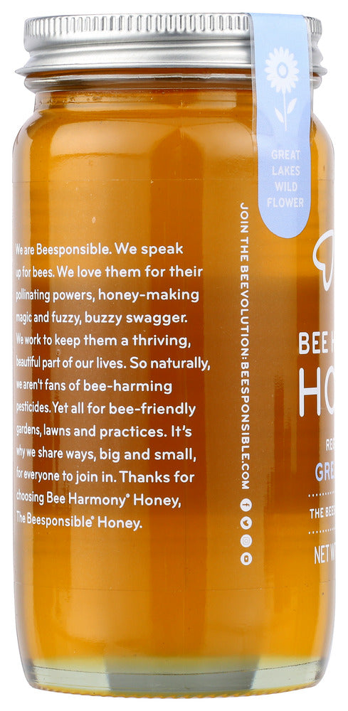 Bee Harmony: Honey Regional Grt Lakes, 12 Oz