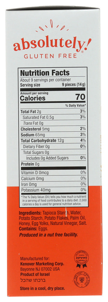 Absolutely Gluten Free: Cracker Gluten Free Original, 4.4 Oz