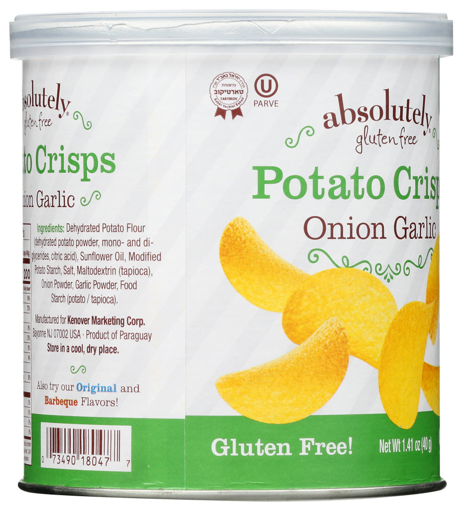 Absolutely Gluten Free: Onion Garlic Potato Crisps, 1.41 Oz