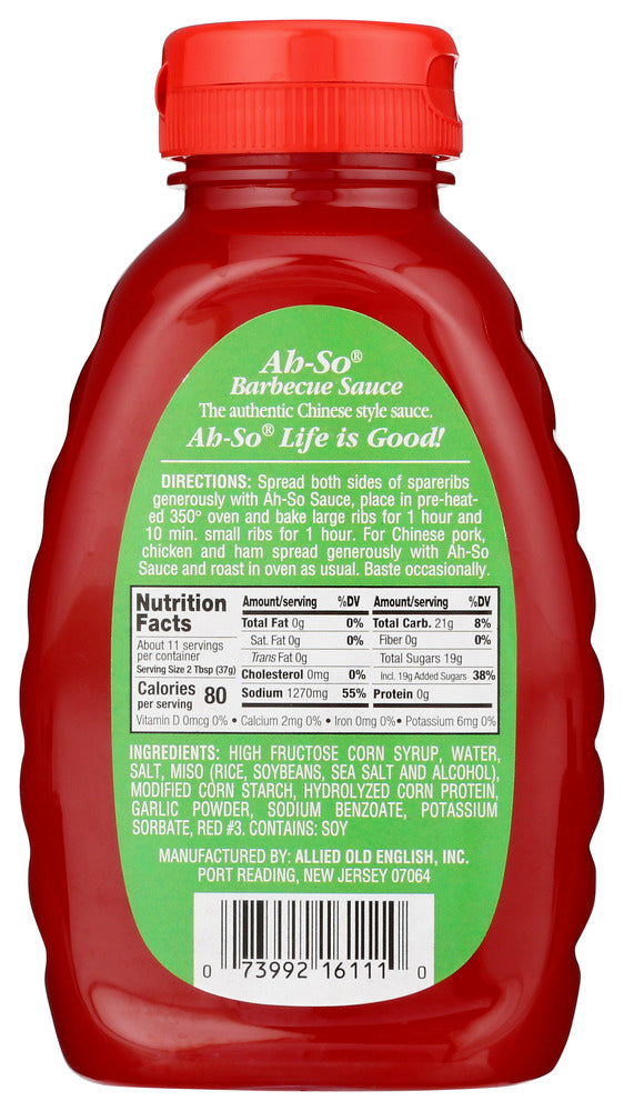 Ah So: Bbq Chinese Style Sauce Squeeze, 15 Oz