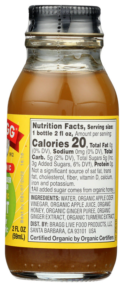 Bragg: Apple Cider Vinegar Ginger Turmeric, 2 Oz