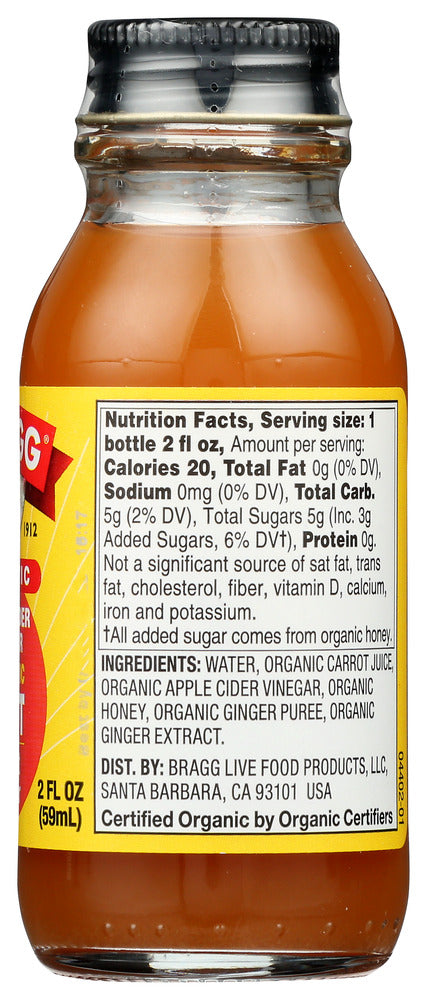 Bragg: Apple Cider Vinegar Carrot Ginger, 2 Oz