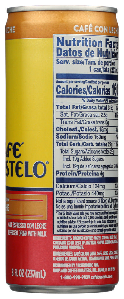 Cafe Bustelo: Coffee Cafe Con Leche Rtd, 8 Oz