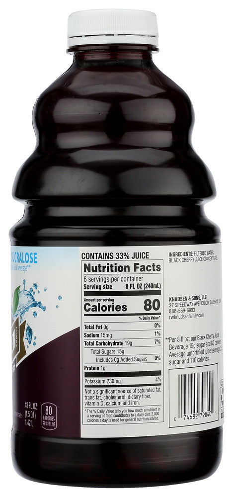 Knudsen: Black Cherry Low Sugar Juice, 48 Fo