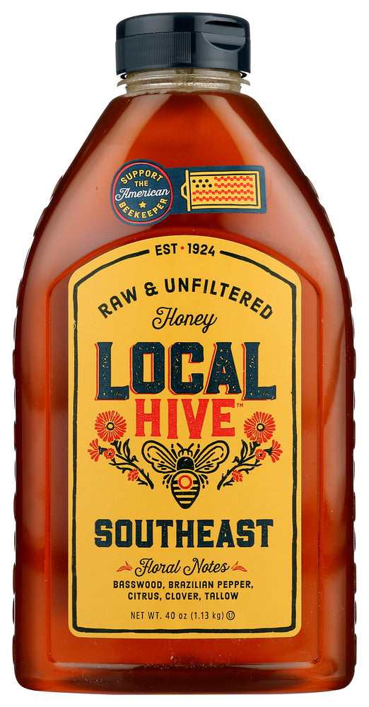 Local Hive: Southeast Raw And Unfiltered Honey, 40 Oz