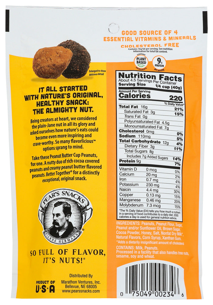 Pear's Snacks: Peanuts Peanut Butter Cup, 6 Oz