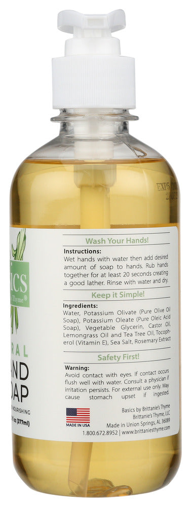 Brittanies Thyme: Lemongrass Tea Tree Natural Hand Soap, 12 Oz