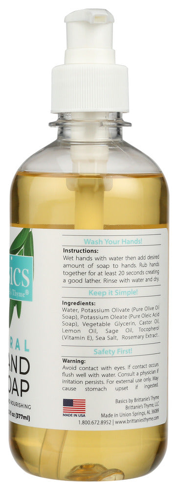 Brittanies Thyme: Lemon Sage Natural Hand Soap, 12 Oz