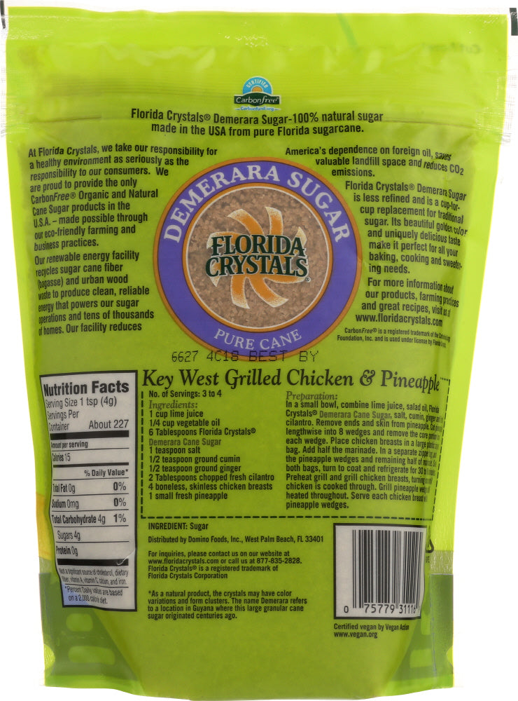 Florida Crystals: Sugar Demerara, 32 Oz