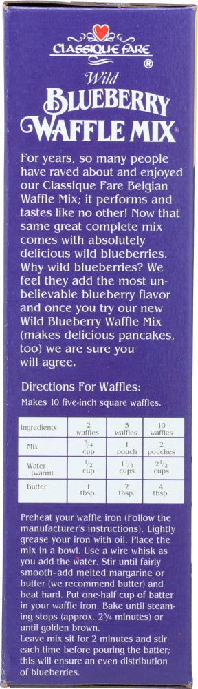 Classique Fare: Wild Blueberry Waffle Mix, 16 Oz