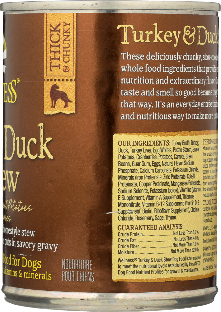 Wellness: Turkey & Duck Stew With Sweet Potatoes Dog Food, 12.5 Oz