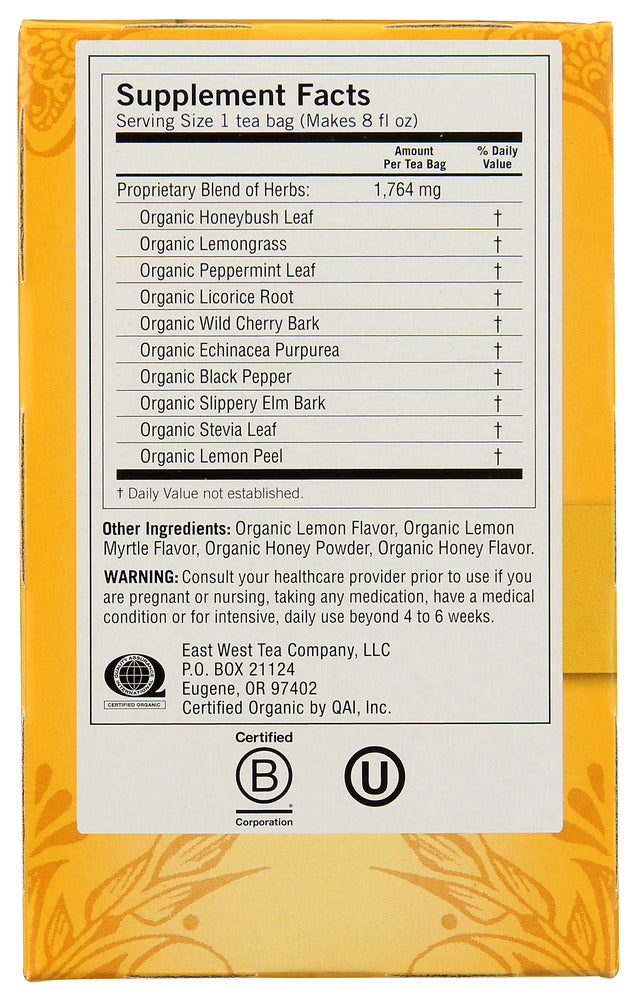 Yogi Teas: Herbal Tea Honey Lemon Throat Comfort, 16 Tea Bags