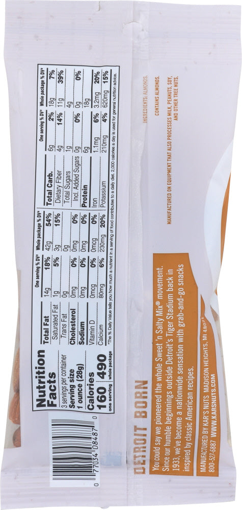 Kars Nut Products Company: Raw Almonds, 3 Oz