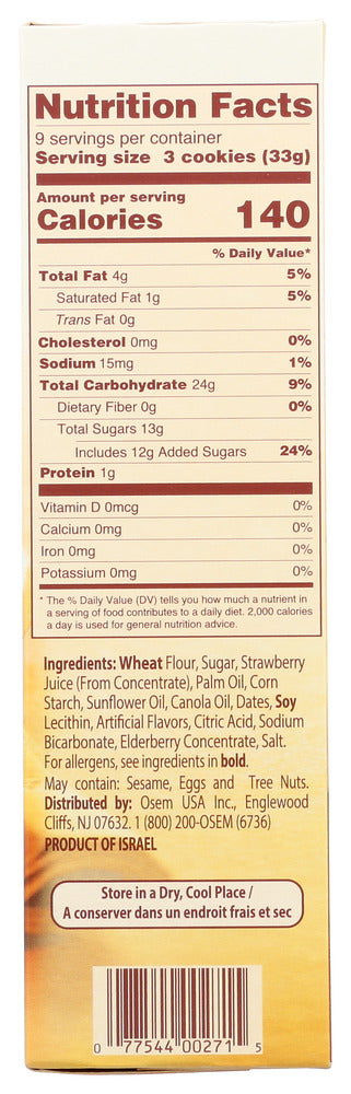 Osem: Cookies Argaliot Strawberry, 10.5 Oz