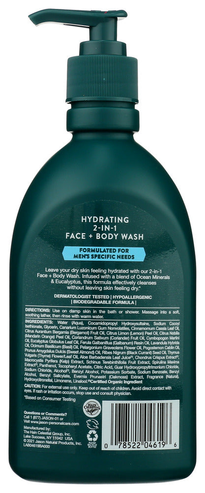 Jason: Wash Body Hydrate 2In1 Mens, 16 Oz