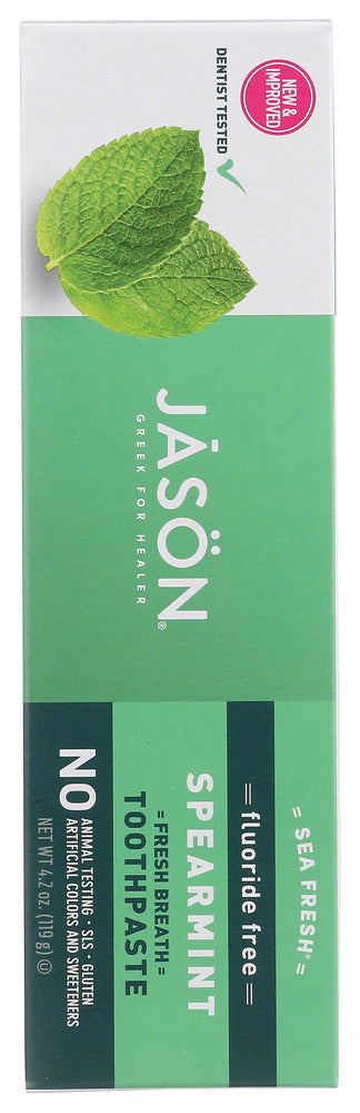 Jason: Toothpaste Spearmint Fluoride Free, 4.2 Oz