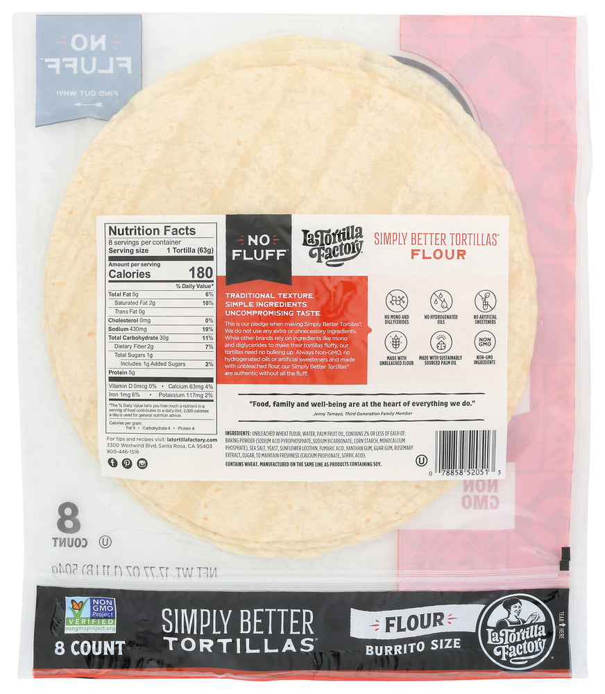 La Tortilla Factory: Simply Better Tortillas Burrito Flour, 17.77 Oz