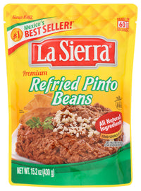 La Sierra: Beans Pinto Refried Pouch, 15.2 Oz