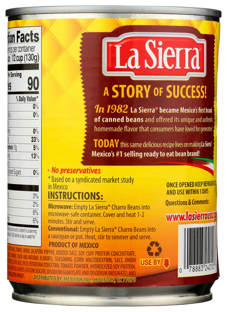 La Sierra: Beans Charro Whole, 19.5 Oz