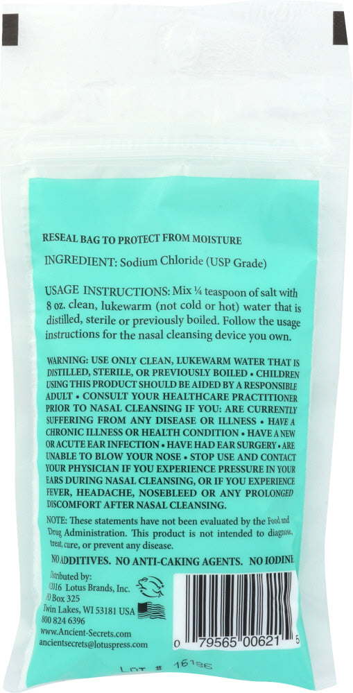 Ancient Secrets: Nasal Cleansing Salt Bag, 8 Oz