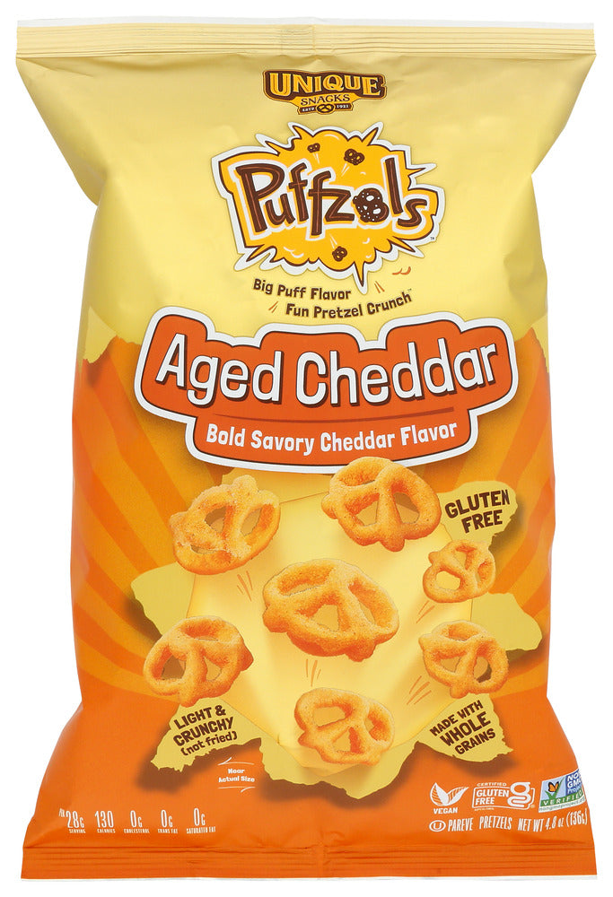 Unique: Aged Cheddar Puffzels, 4.8 Oz