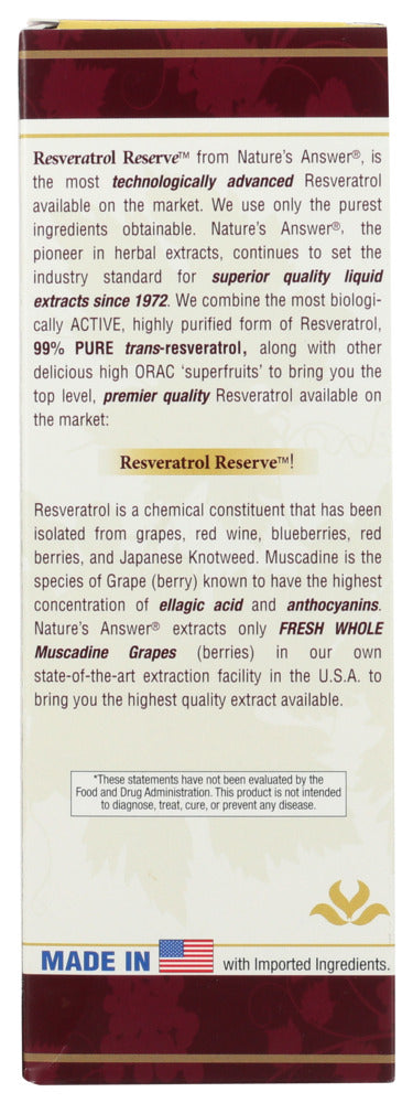 Natures Answer: Liquid Resveratrol Reserve, 5 Oz