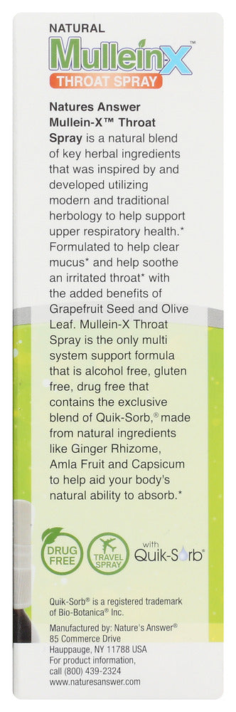 Natures Answer: Mullein X Throat Spray On The Go, 2 Fo