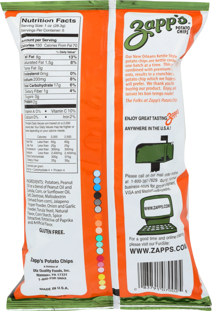 Zapps: Chip Hot Jalapeno, 5 Oz