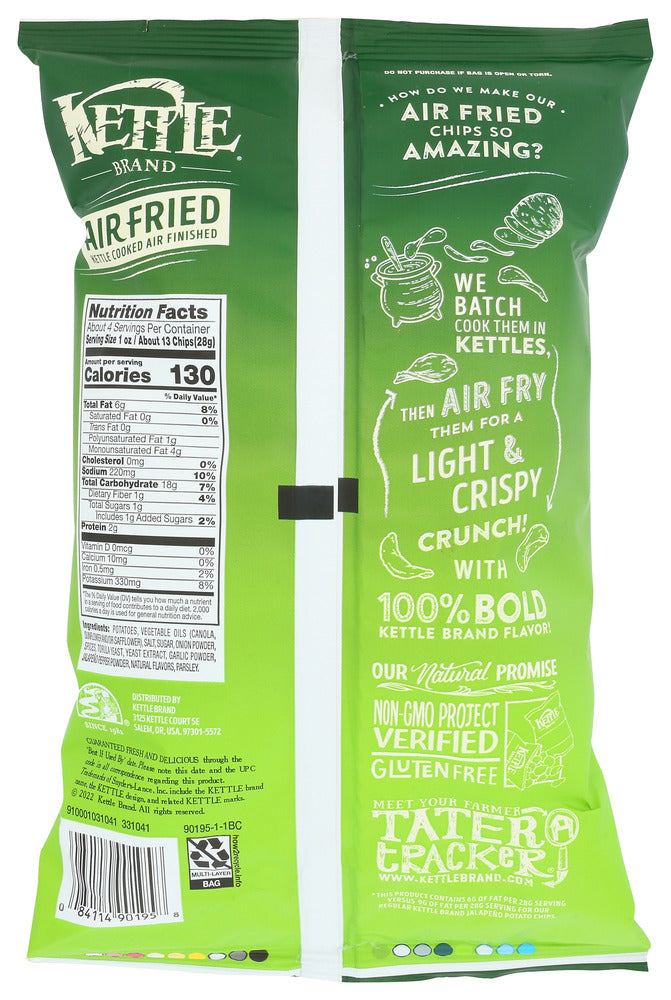 Kettle Foods: Air Fried Jalapeno Potato Chips, 4.25 Oz