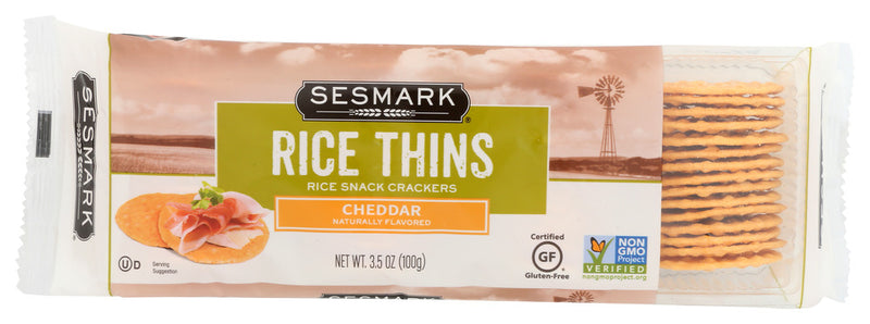 Sesmark: Cheddar Rice Thins, 3.5 Oz