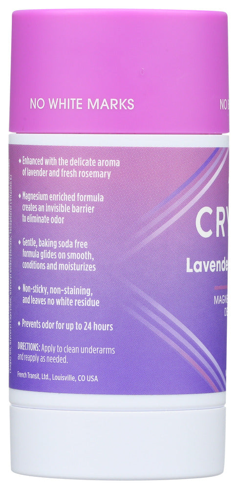 Crystal Body Deodorant: Magnesium Enriched Deodorant Lavender Plus Rosemary, 2.5 Oz