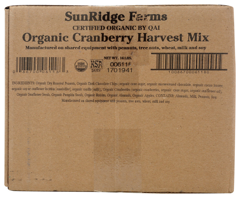 Sunridge Farm: Organic Trail Mix Cranberry Harvest, 16 Lb