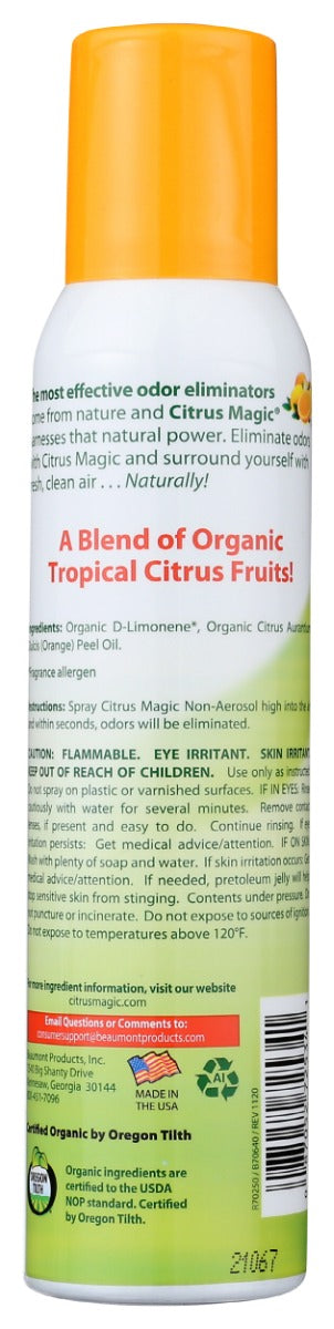 Citrus Magic: Air Freshener Orange Zest Organic Spray, 3 Oz