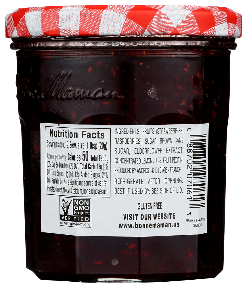 Bonne Maman: Preserves Strawberry Raspberry, 13 Oz