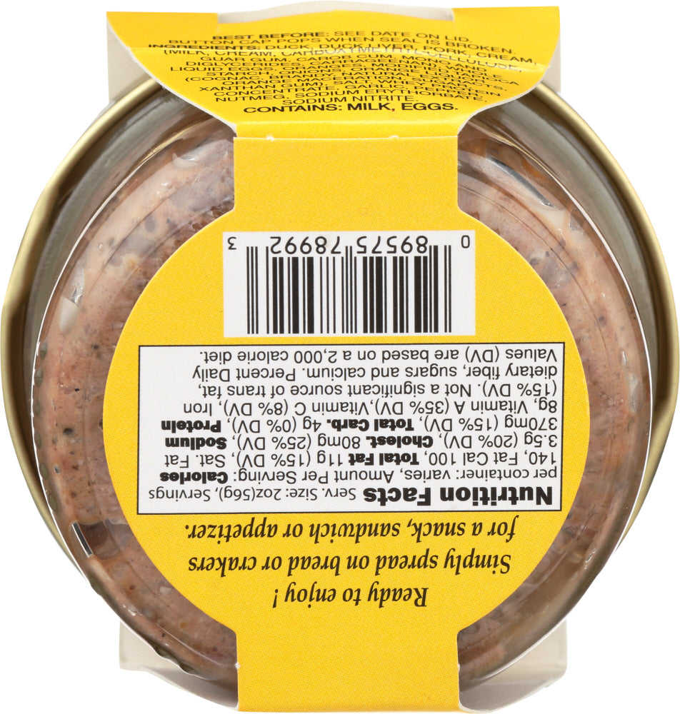 Fabrique Delices: Duck & Pork Pate With Orange, 2.8 Oz