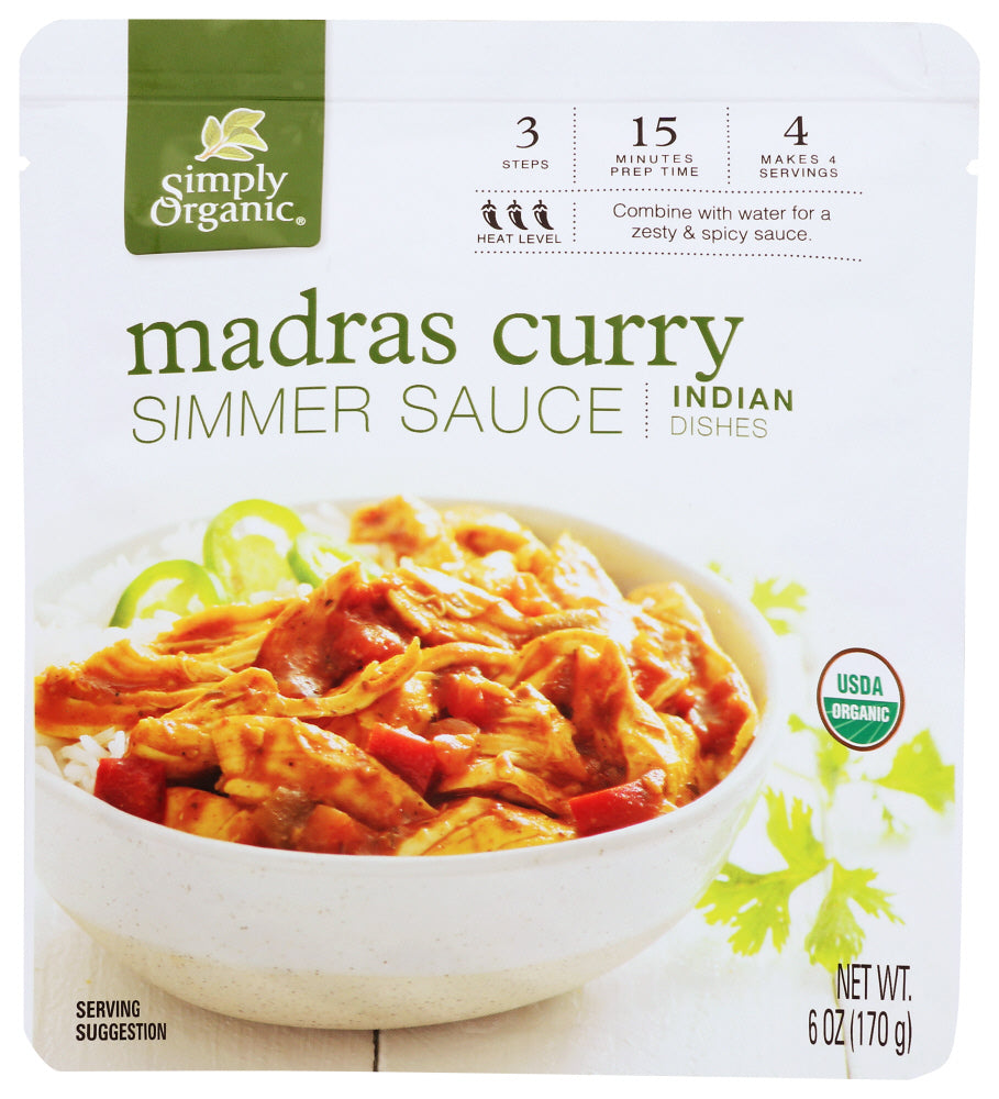 Simply Organic: Madras Curry Simmer Sauce, 6 Oz