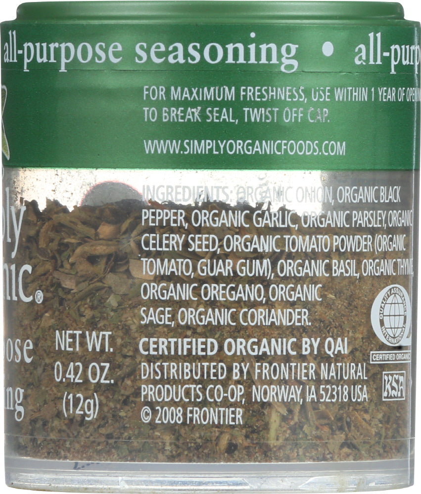 Simply Organic: Organic All Purpose Seasoning Mini, 0.42 Oz