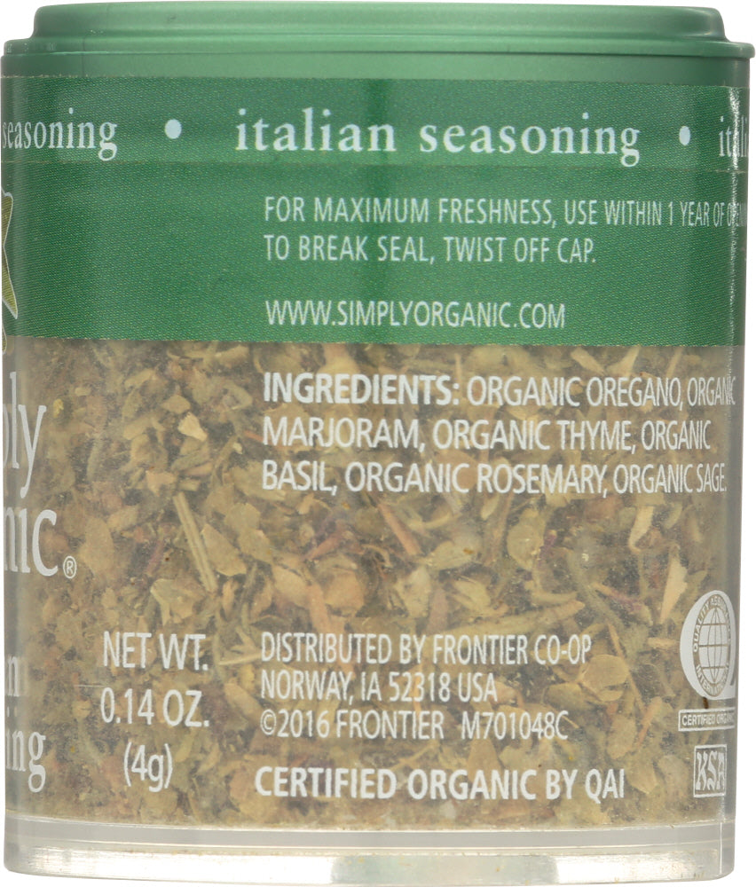 Simply Organic: Organic Italian Seasoning Mini, 0.14 Oz