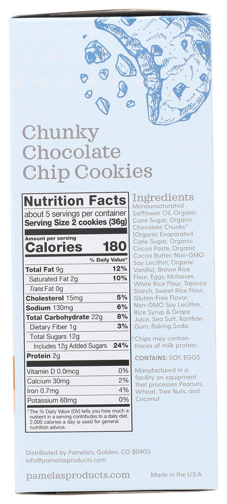 Pamelas: Cookies Chunky Chocolate Chip, 6 Oz