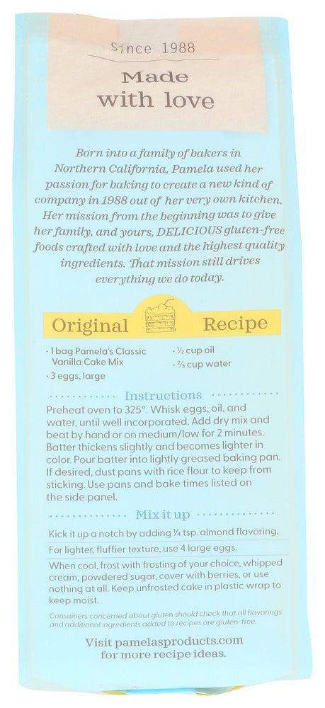 Pamela's Products: Gluten Free Cake Mix Classic Vanilla, 21 Oz