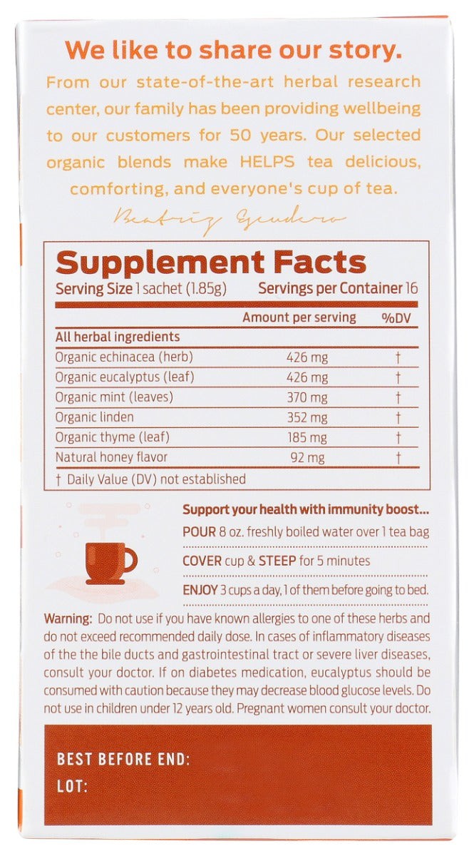 Helps: Tea Immunity Boost Org, 16 Bg