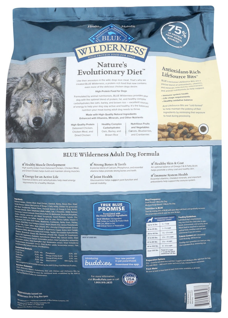 Blue Buffalo: Dog Food Adlt Chc Wldrns, 13 Lb