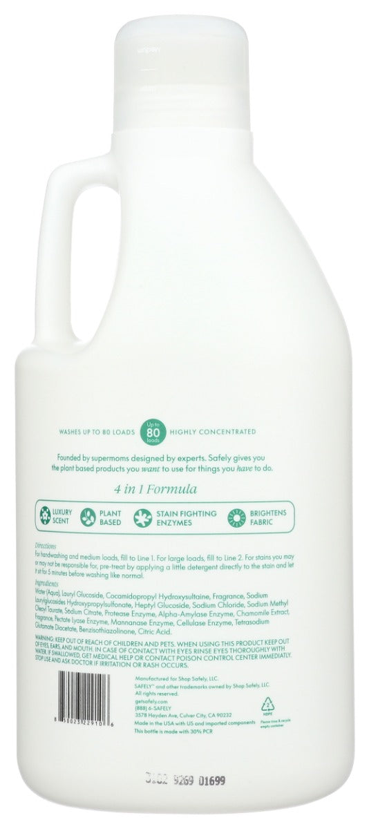 Safely: Everyday Laundry Detergent Free Clear, 64 Fo