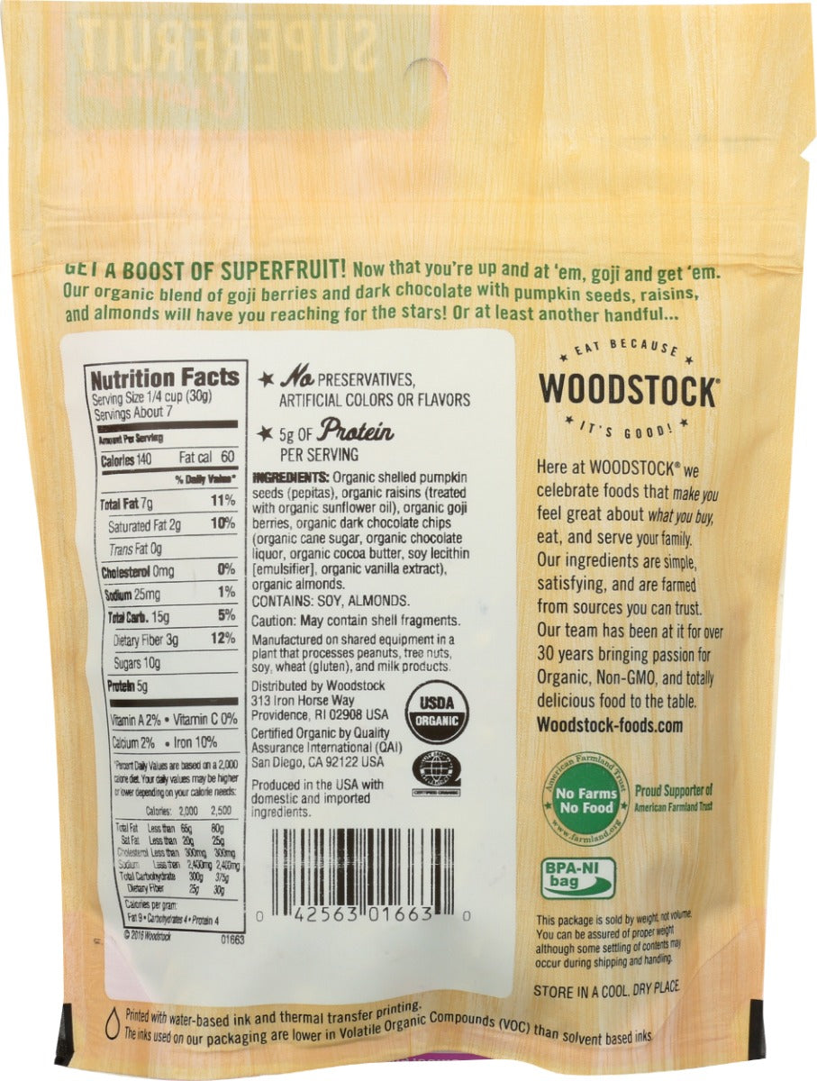 Woodstock: Trail Mix Goji Gtr Snk Mx, 7 Oz