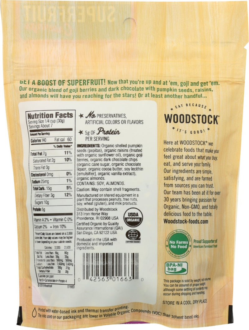 Woodstock: Trail Mix Goji Gtr Snk Mx, 7 Oz